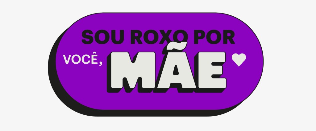 A frase: Sou roxo por vocês, mãe escrita com um fundo roxo